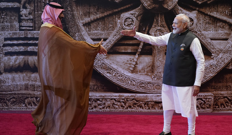 Narendra Modi and Saudi Prince Mohammed bin Salman